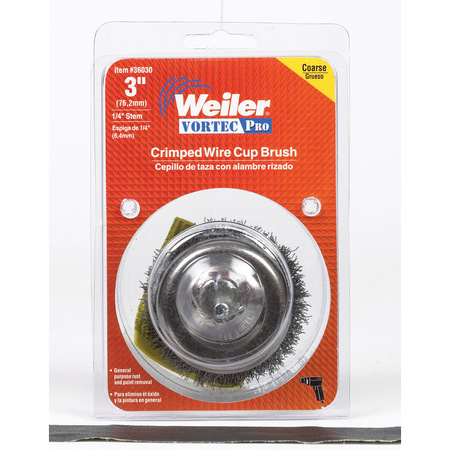 Weiler WIRE CUP BRUSH 3"" COARSE 36030